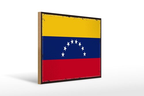 Holzschild Flagge Venezuelas 40x30cm Retro Flag Venezuela Schild