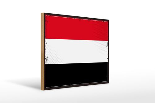 Holzschild Flagge Jemen 40x30cm Retro Flag of Yemen Deko Schild