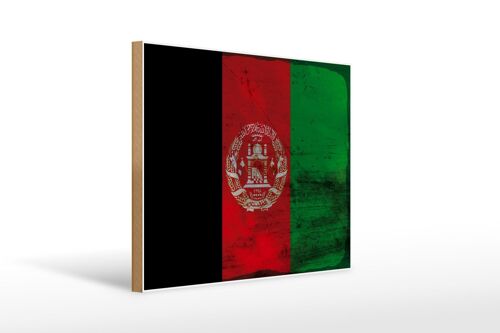 Holzschild Flagge Afghanistan 40x30cm Afghanistan Rost Deko Schild