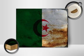 Panneau en bois drapeau Algérie 40x30cm Drapeau Algérie rouille signe décoratif 2