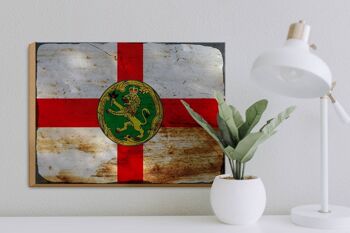 Panneau en bois drapeau Aurigny 40x30cm Drapeau Aurigny panneau décoratif rouille 3