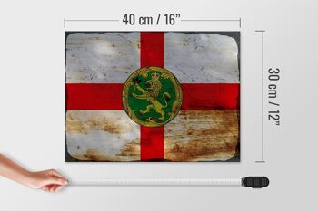 Panneau en bois drapeau Aurigny 40x30cm Drapeau Aurigny panneau décoratif rouille 4