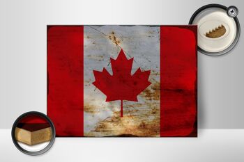 Panneau en bois drapeau Canada 40x30cm, drapeau du Canada, panneau décoratif rouille 2