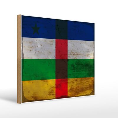 Holzschild Flagge Zentralafrikanische Republik 40x30cm Deko Schild