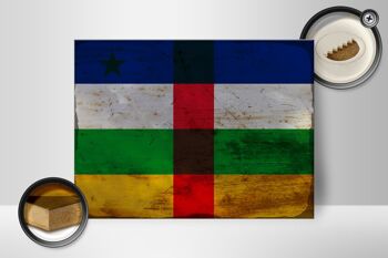 Panneau en bois drapeau République Centrafricaine 40x30cm panneau décoratif 2