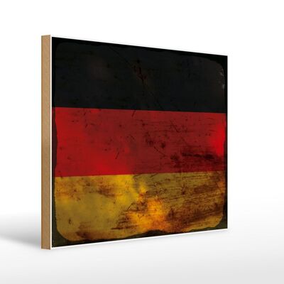 Letrero de madera Bandera de Alemania 40x30cm Bandera de Alemania Letrero decorativo oxidado