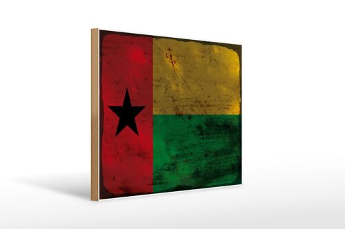 Holzschild Flagge Guinea-Bissau 40x30cm Guinea Rost Deko Schild