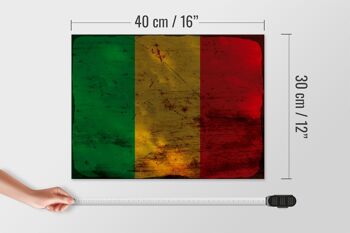 Panneau en bois drapeau Mali 40x30cm Drapeau du Mali Rust Hozl signe décoratif 4