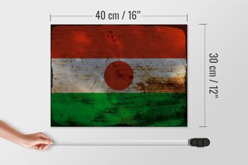 Panneau en bois drapeau Niger 40x30cm Drapeau du Niger panneau décoratif en bois rouille 4