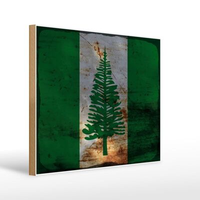 Holzschild Flagge Norfolkinsel 40x30cm Flag Rost Schild