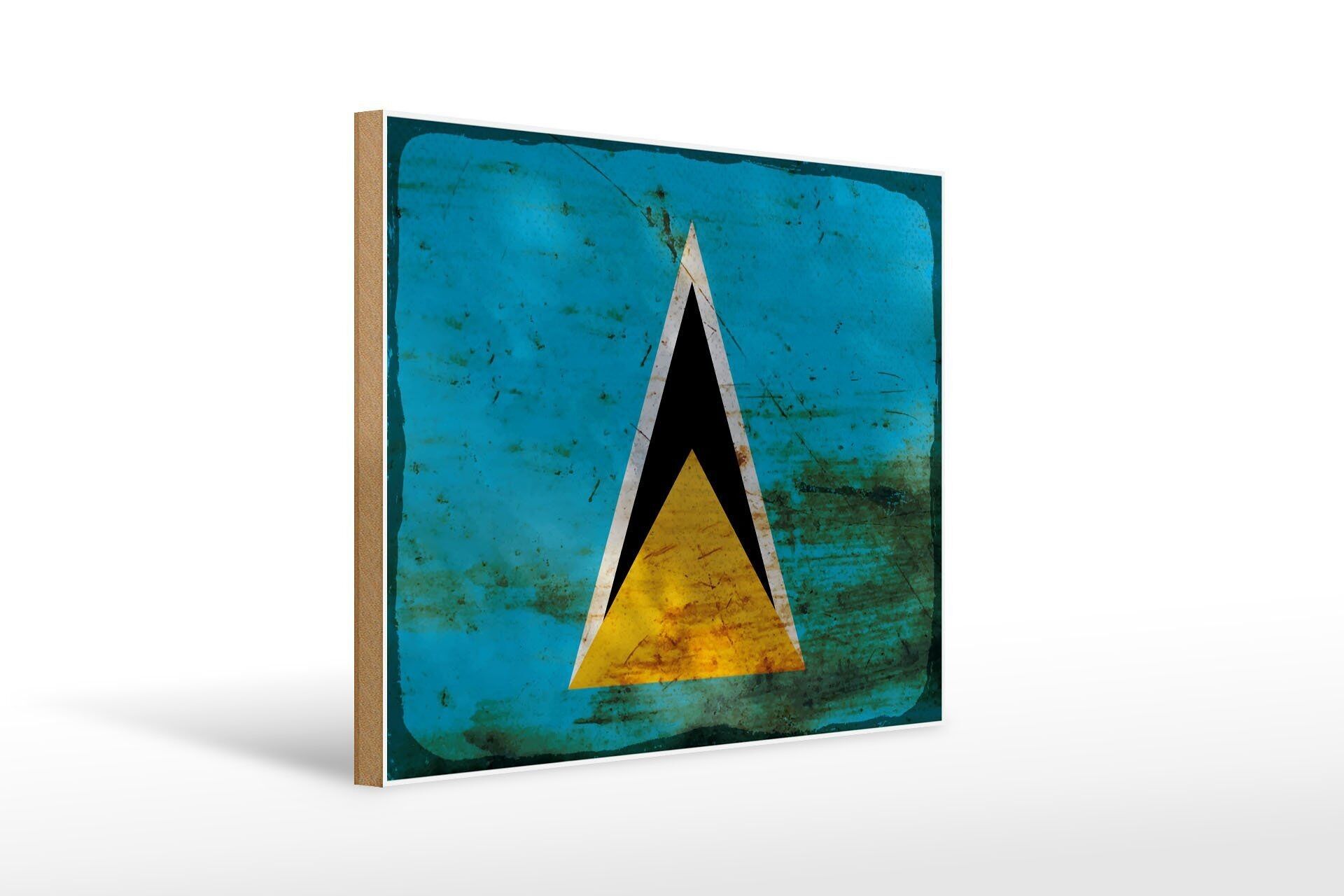 Cartello in legno bandiera Santa Lucia 40x30cm Cartello decorativo ruggine Santa Lucia