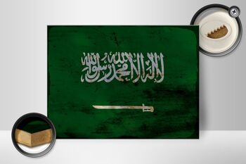 Panneau en bois drapeau Arabie Saoudite 40x30cm Panneau rouille Arabie Saoudite 2