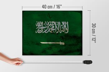 Panneau en bois drapeau Arabie Saoudite 40x30cm Panneau rouille Arabie Saoudite 4