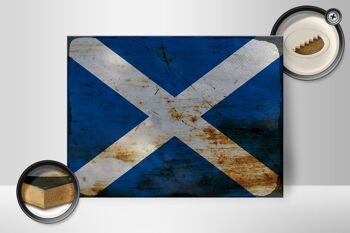 Panneau en bois drapeau Ecosse 40x30cm Drapeau Ecosse signe décoratif rouille 2