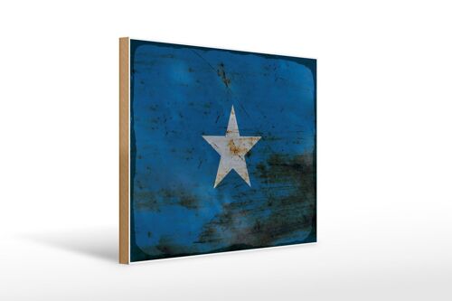Holzschild Flagge Somalia 40x30cm Flag of Somalia Rost Deko Schild
