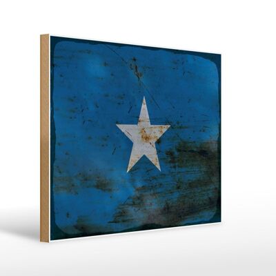 Letrero de madera bandera Somalia 40x30cm Bandera de Somalia cartel decorativo óxido