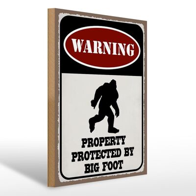 Holzschild Spruch 30x40cm Warning property protected by Deko Schild