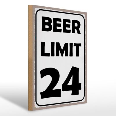 Holzschild Spruch 30x40cm BEER Limit 24 Bier Deko Schild