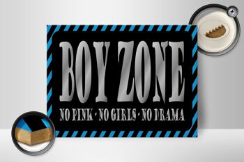 Panneau en bois indiquant 40x30cm Boy Zone no pink girls no drama sign 2