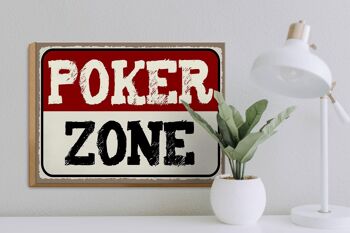 Panneau en bois indiquant 40x30cm Panneau décoratif en bois Poker Zone 3