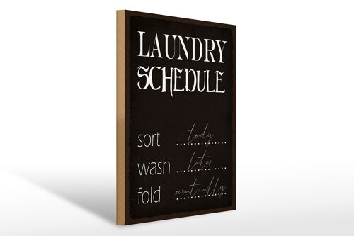 Holzschild Spruch 30x40cm laundry schedule sort tody wash Schild