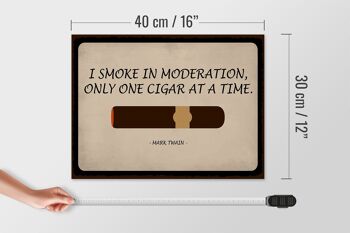 Panneau en bois disant 40x30cm je fume avec modération seulement panneau de cigare 4