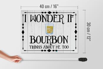 Panneau en bois disant 40x30cm Je me demande si Bourbon pense au panneau 4