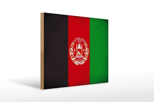 Holzschild Flagge Afghanistan 40x30cm Afghanistan Vintage Schild