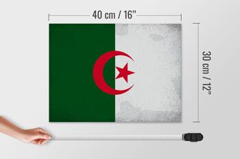 Panneau en bois drapeau Algérie 40x30cm Drapeau Algérie panneau vintage 4