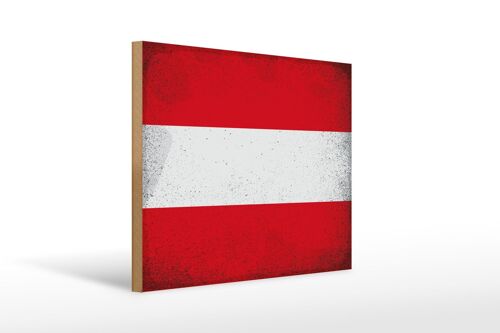 Holzschild Flagge Österreich 40x30cm Flag Austria Vintage Schild