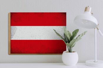 Panneau en bois drapeau Autriche 40x30cm Drapeau Autriche signe vintage 3