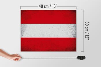 Panneau en bois drapeau Autriche 40x30cm Drapeau Autriche signe vintage 4