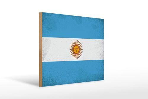 Holzschild Flagge Argentinien 40x30cm Argentina Vintage Deko Schild