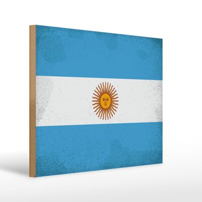 Wooden sign flag Argentina 40x30cm Argentina vintage decorative sign