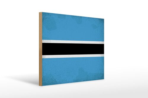 Holzschild Flagge Botswana 40x30cm Flag Botswana Vintage Schild