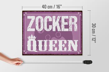 Panneau en bois indiquant 40x30cm Zocker Queen Controller, panneau décoratif en bois 4