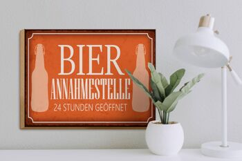 Panneau en bois indiquant le point d'acceptation de la bière 40x30cm, panneau décoratif 24 heures sur 24 3