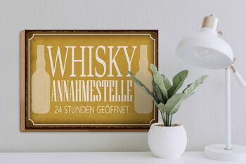 Panneau en bois indiquant le point d'acceptation du whisky 40x30cm, panneau 24 heures sur 24 3