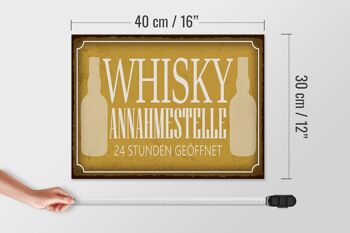Panneau en bois indiquant le point d'acceptation du whisky 40x30cm, panneau 24 heures sur 24 4