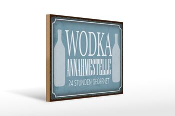 Panneau en bois indiquant le point d'acceptation de la vodka 40x30cm, panneau 24 heures sur 24 1