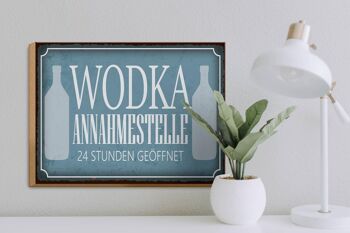 Panneau en bois indiquant le point d'acceptation de la vodka 40x30cm, panneau 24 heures sur 24 3