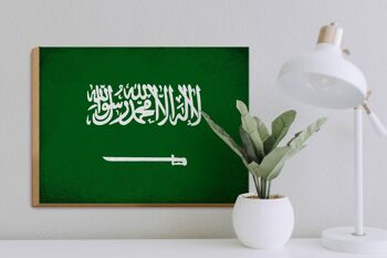 Panneau en bois drapeau Arabie Saoudite 40x30cm, panneau décoratif vintage Arabie 3