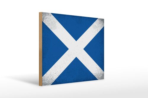 Holzschild Flagge Schottland 40x30cm Flag Scotland Vintage Schild