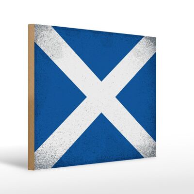 Letrero de madera bandera Escocia 40x30cm Bandera Escocia cartel vintage