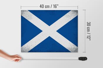 Panneau en bois drapeau Ecosse 40x30cm Drapeau Ecosse signe vintage 4
