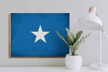 Panneau en bois drapeau Somalie 40x30cm Drapeau de la Somalie panneau vintage 3