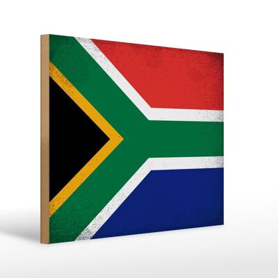 Holzschild Flagge Südafrika 40x30cm South Africa Vintage Schild