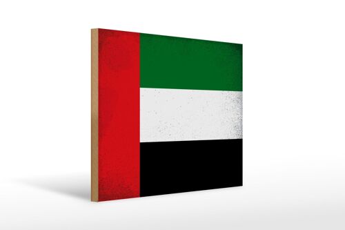 Holzschild Flagge Arabische Emirate 40x30cm Flag Vintage Schild