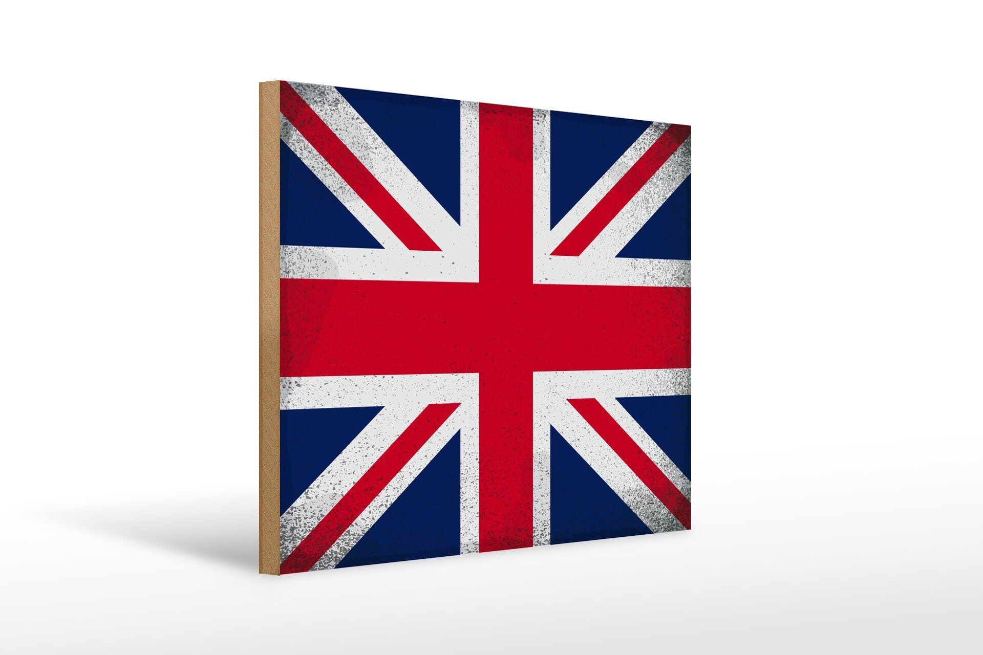 Cartello in legno bandiera Union Jack 40x30 cm Cartello vintage del Regno Unito