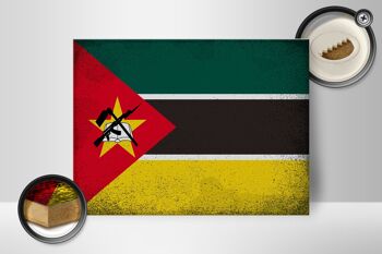 Panneau en bois drapeau Mozambique 40x30cm Drapeau Mozambique signe vintage 2